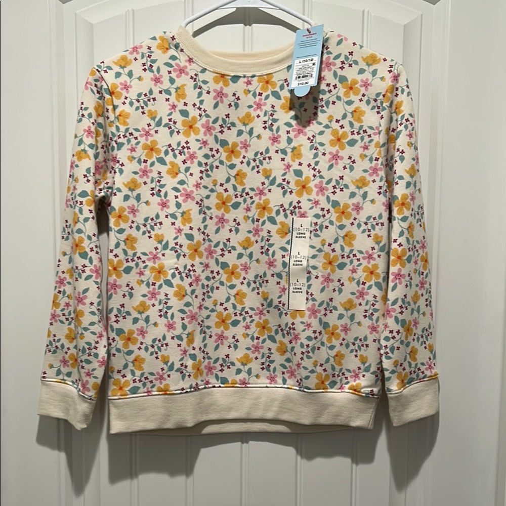 Cat & Jack Floral Kids Sweatshirt - Cream, Pink, Yellow, Green